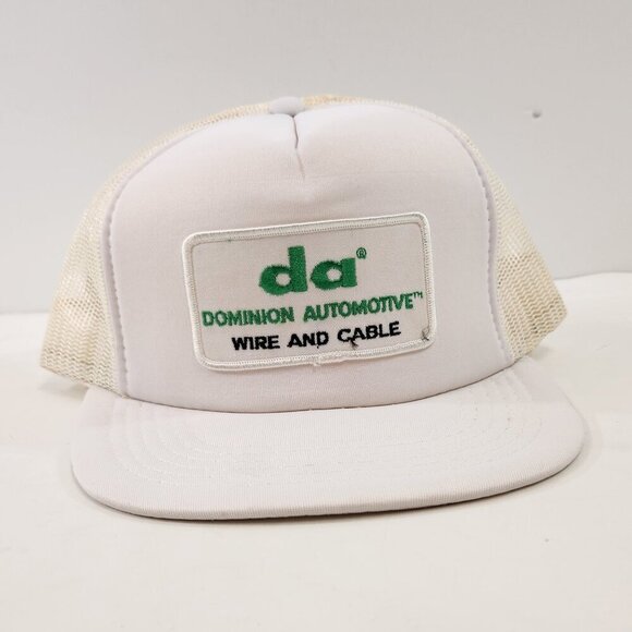 Vintage Dominion Automotive Wire & Cable Trucker Hat White - Picture 1 of 9